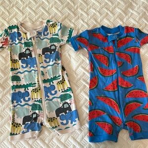 TWO Hanna Andersson Baby Shortie Zip Ups